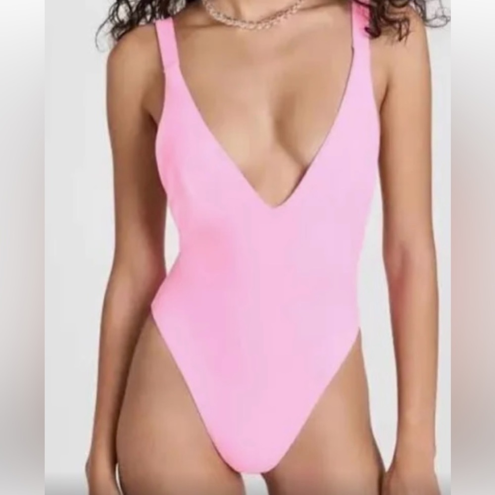 Good American bubble gum pink one piece